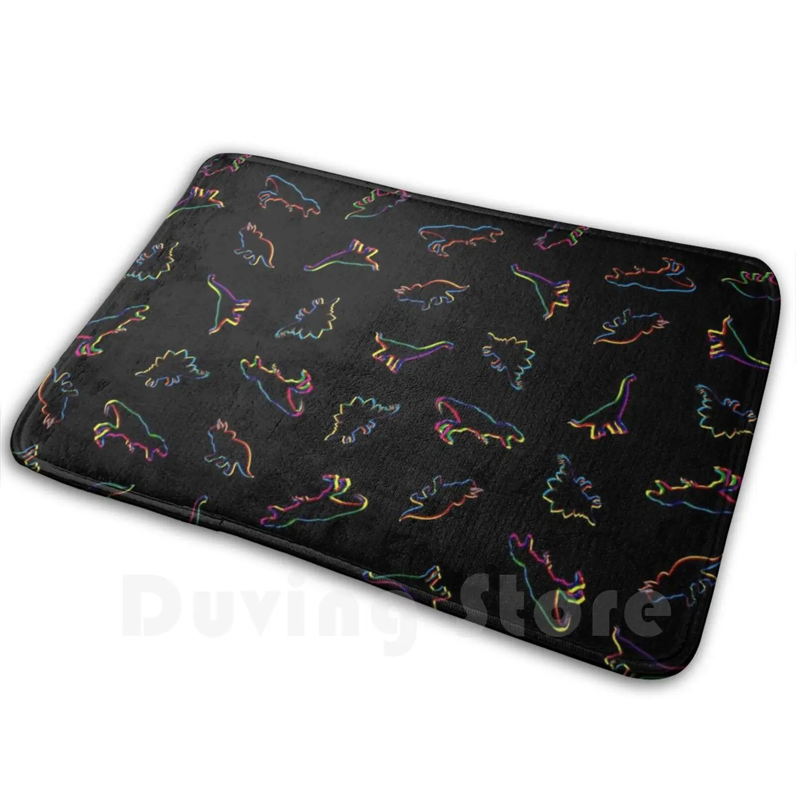 Dinosauri Cmyk (Nero) Tappeto Tappeto Tappeto Antiscivolo Tappetino S Camera Da Letto Dinosauro Herbivore Carnivore Dino T Rex Tyrannosaurus