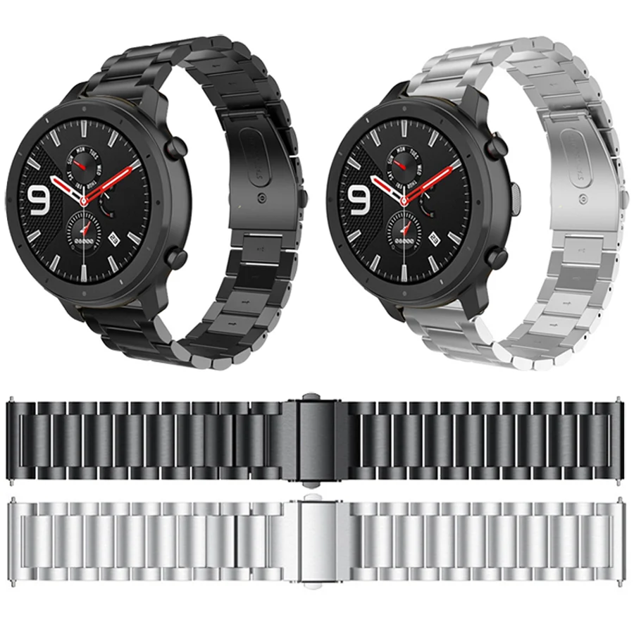 Ремешок из нержавеющей стали для Xiaomi Huami Amazfit GTR 2E/GTR 47 мм браслет смарт часов Stratos