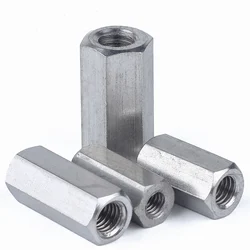 A2-70 304 Stainless Steel Hexagon Hex Extend Long Rod Coupling Nut Tubular Nut M5 M6 M8 M10 M12 M16 M20 M24