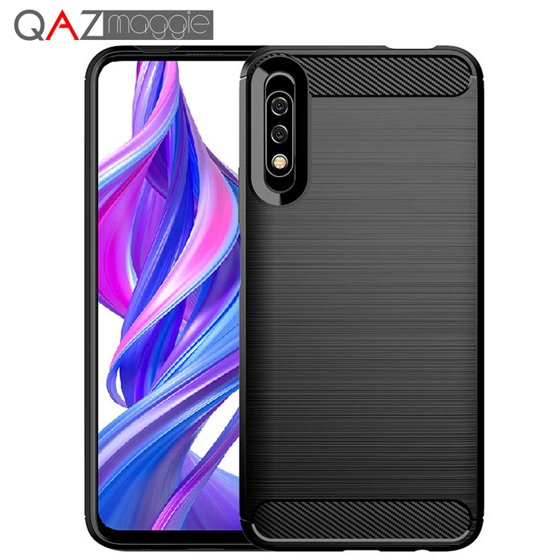 Чехол для huawei Honor 9X силиконовый мягкий TPU щеткой из углеродного волокна