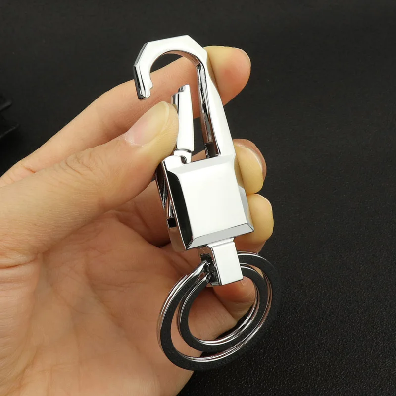 Auto Simple Men's Waist Car Keychain High-End metal Key Ring Pendant For Opel Astra J Kia Optima K5 Subaru Forester Volkswagen