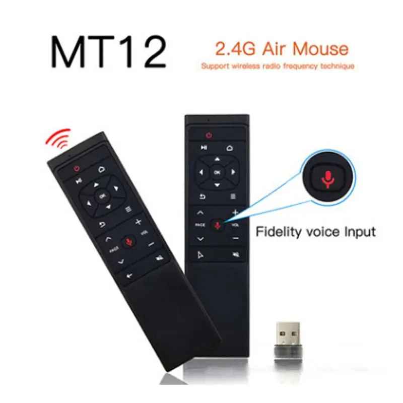 

MT12 Remote Control Voice Control Wireless IR learning Fly Air Mouse 6-Axis Gyro Google Voice Assistant For Android TV Box H96 X