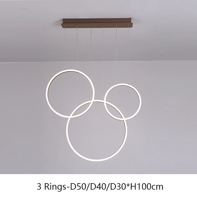 3 Rings Современный светодиодный Люстра для Гостиная Спальня Обеденная домашние 3/4/5 круг кольца деко Светодиодный Люстра Освещение - Цвет абажура: 3 Rings