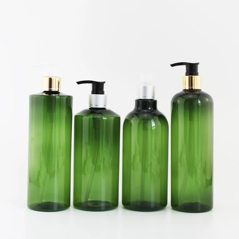 500ml X 15pc Empty Dark Green Lotion Pump Bottle Cosmetics Plastic
