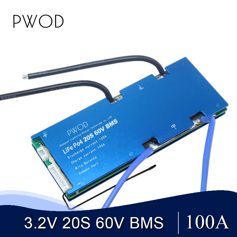 20S BMS 60V LiFePO4 система управления аккумулятором 70A 100A 130A с высоким током для литиевой