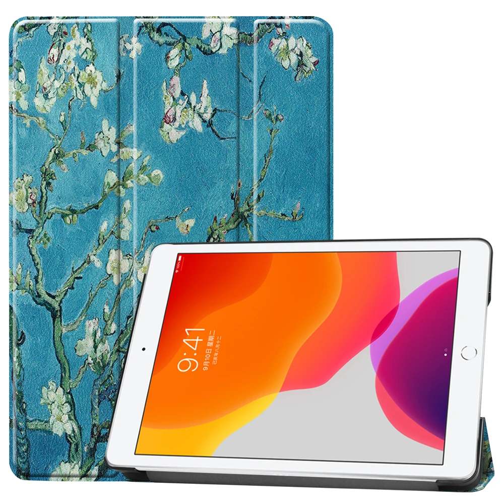 Чехол для iPad 10,2, чехол для iPad 7 поколения, 10,2 дюймов,, умный планшет, funda capa для iPad 7+ защита экрана - Цвет: Flower tree