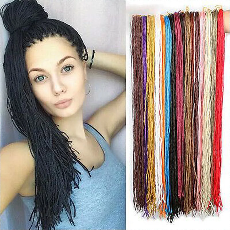 20 Color 28 Inch Afro 3S Zizi Box Braids Crochet Hair 613 Blue Pure Synthetic Braiding Hair Extensions For Black Women
