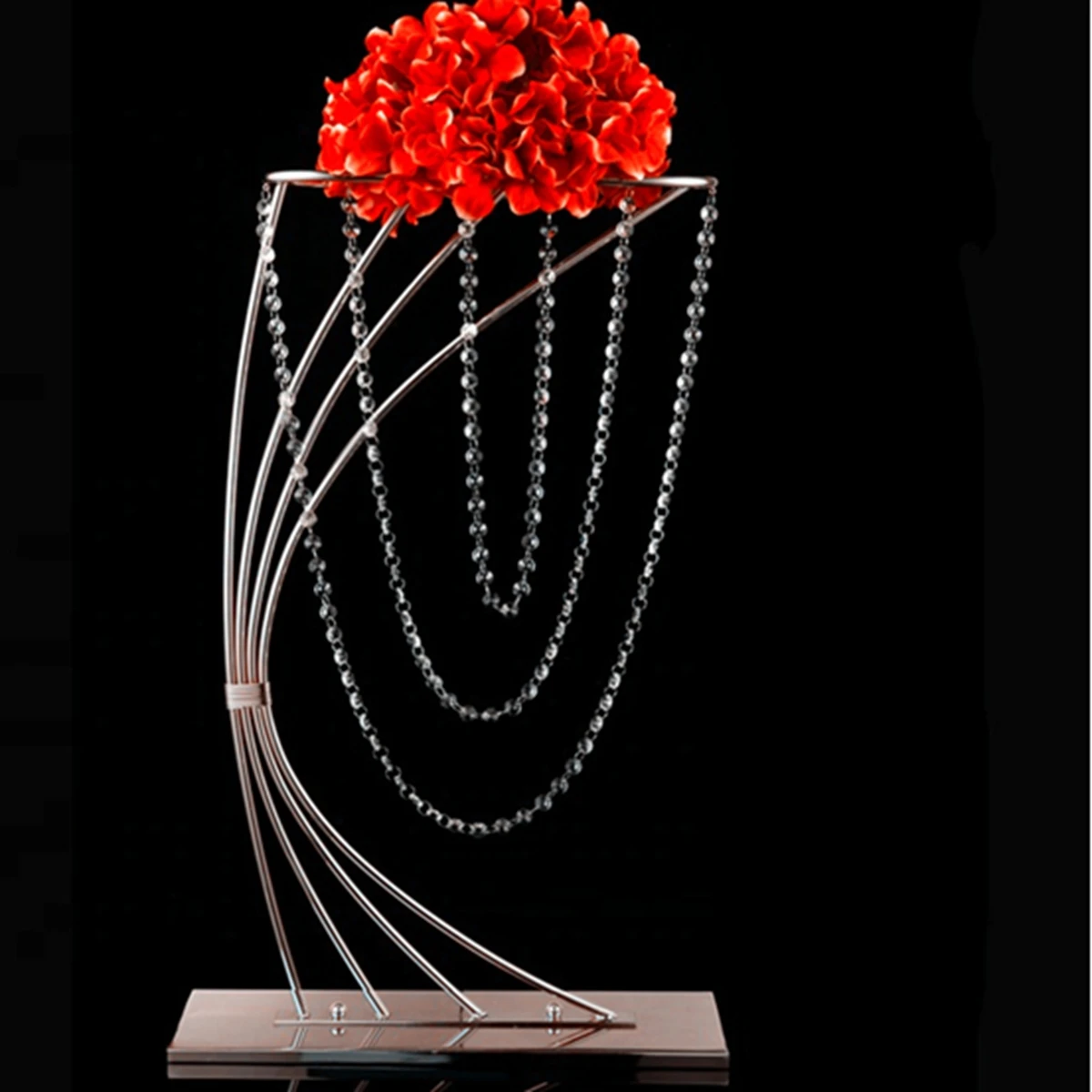 

80 см высотой) Серебряная Свадебная Цветочная подставка для свадебного центрального стола Банкетная дорога AB0768