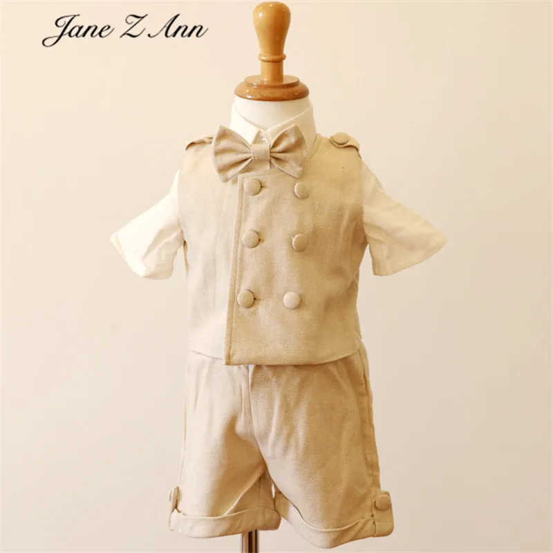 Jane Z Ann Baby/костюм для фотосессии для мальчиков 1 год новое поступление, студийная фотосессия, одежда для джентльменов, рубашка+ жилет+ шорты+ галстук-бабочка