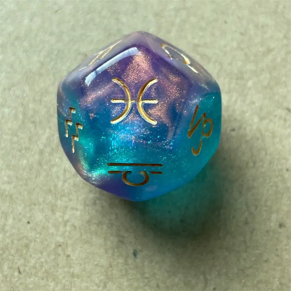 Creative Dice 12-Sided Astrology Zodiac Signs Dice For Constellation Divination Toys Entertainment Board Game 1/3/7Pcs game dice dice set acrylic dice