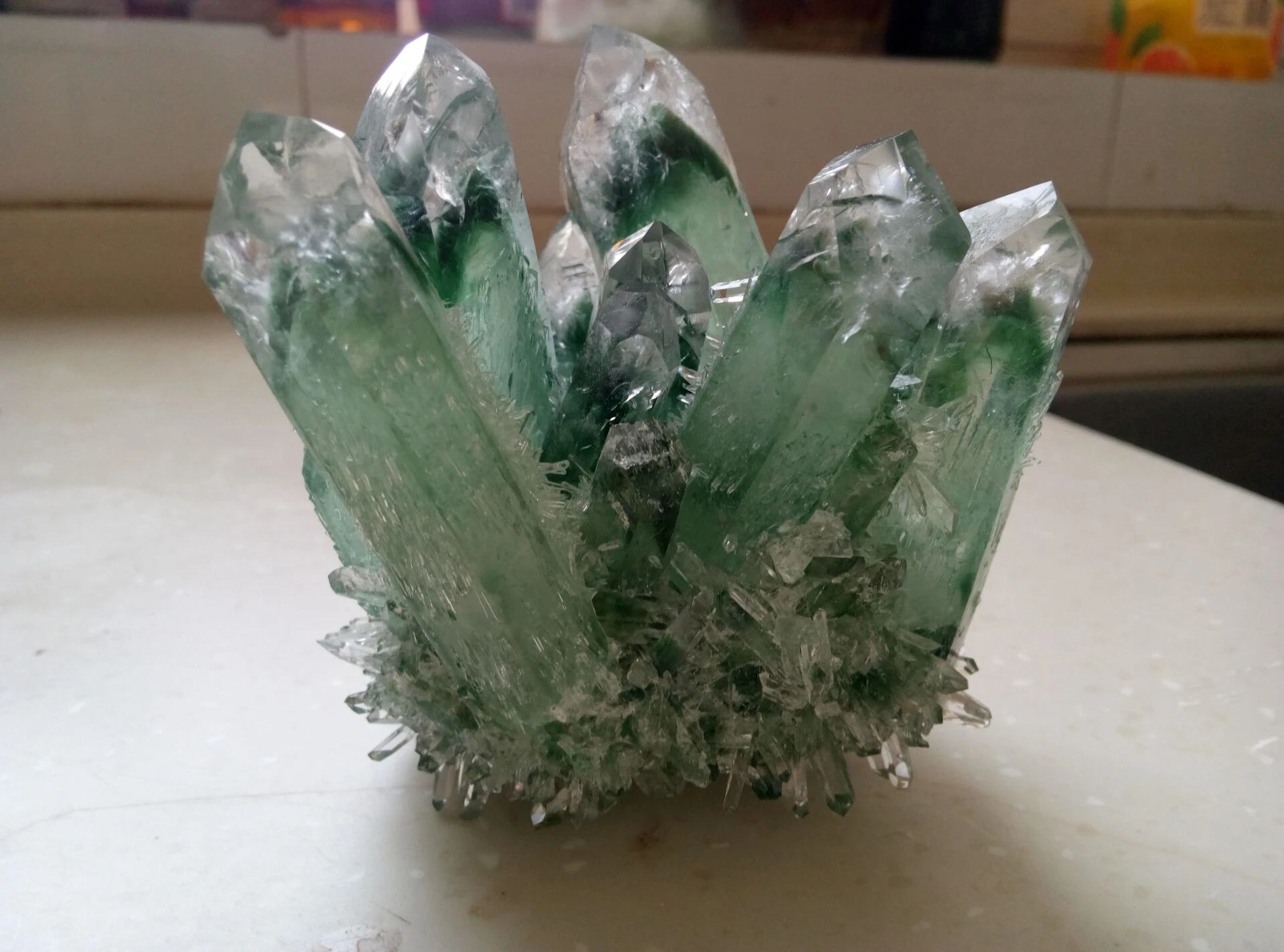 ON SALE 410gm Quartz Crystal top Quality  Natural Clear Green Phantom  Green Phantom Quartz  GFQ 080