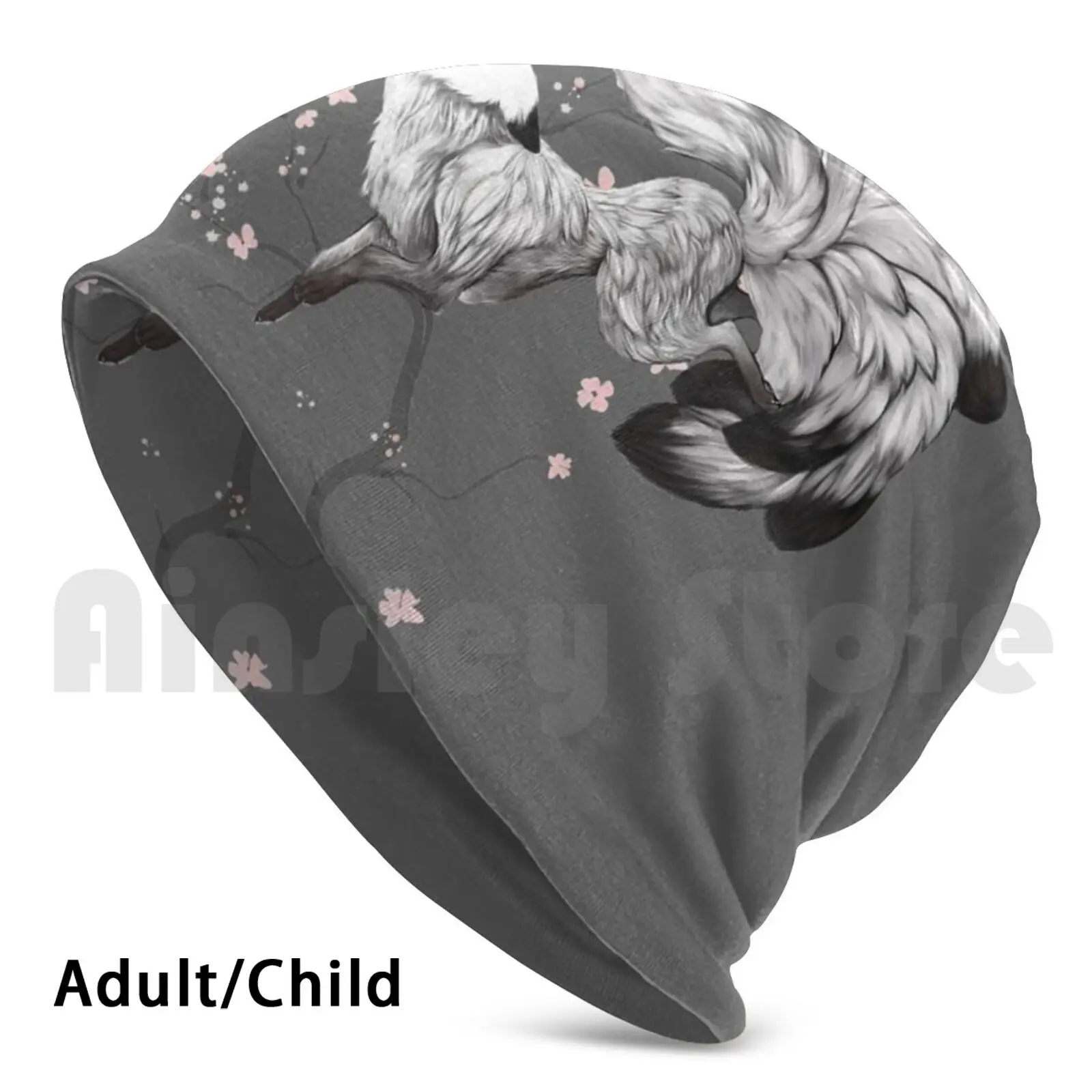 Kitsune Blossom Berretti Pullover Cap Comodo Kitsune Cherry Blossom Fox Spring Nine Tailed Fox Nine Tails Yokai