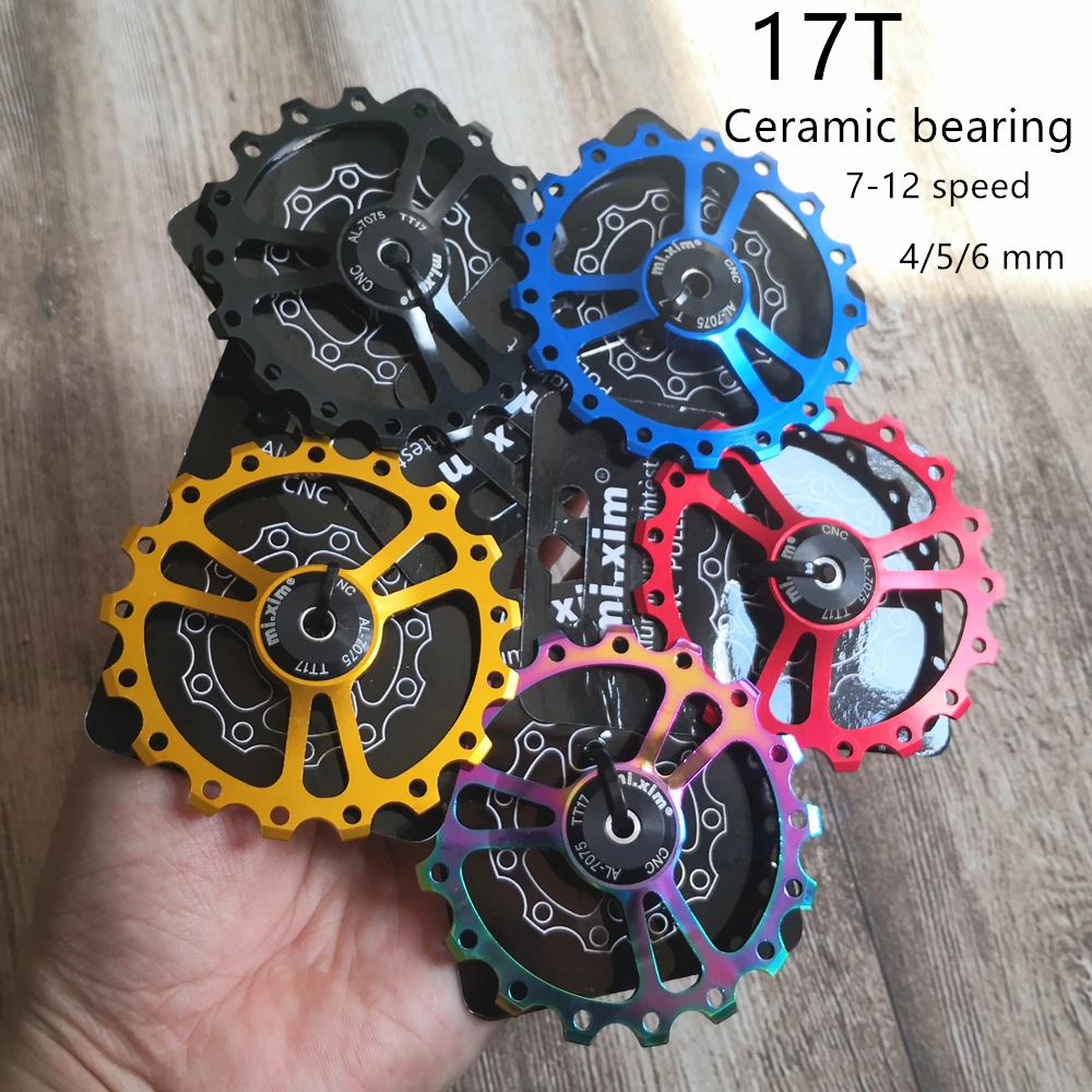 2021New 17T Cuscinetto In Ceramica Mtb Bicicletta Lega Deragliatore Posteriore Puleggia Jockey Wheel Rullo Guida Bici Da Strada