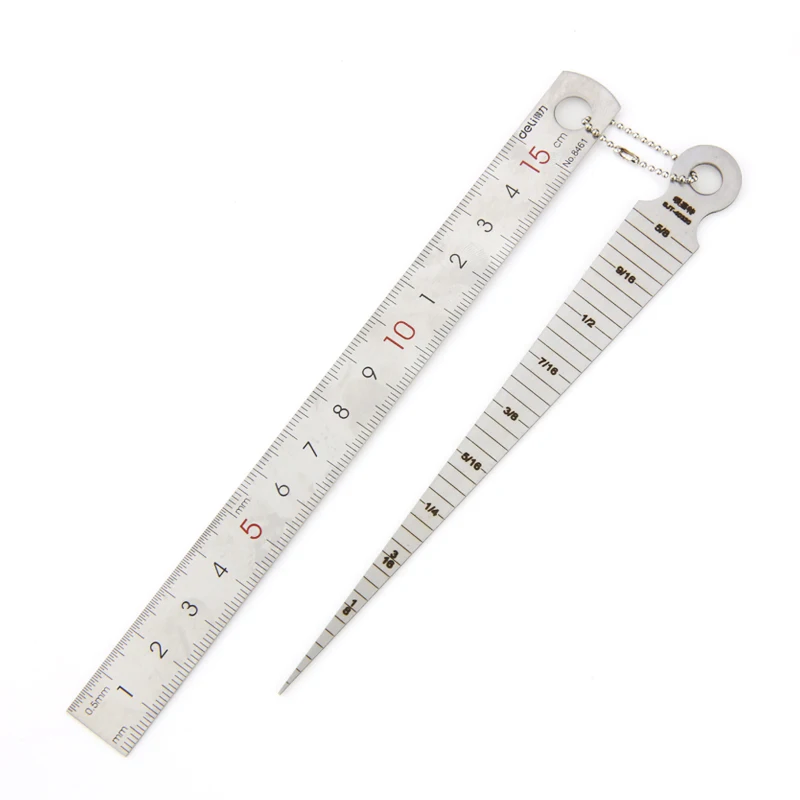 1-15mm Set Wedge Feeler Gauge Clearance Ruler Probe Taper Gauge Gap Measurement Tools Steel Ruler Wedge Valve Thickness feeler gauge taper gauge