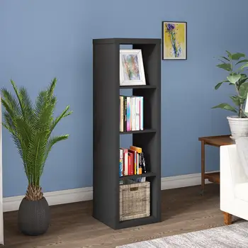 

Modern / Nordic 4 Shelves Storage Cube Display Shelf Wooden Bookshelf Bookcase Home Office Use free standing