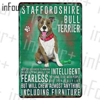 

Staffordshire Bull Terrier Tin Sign Plaque Metal Vintage Decor Metal Sign Metal Poster Home Bar Pub Decoration Vintage Posters