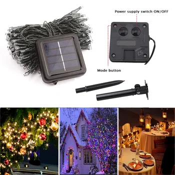 

22m Solar Led Light Outdoor Street Garland String Waterproof Solar Power Lamp Christmas Fairy Lights for Garden Decoration Party