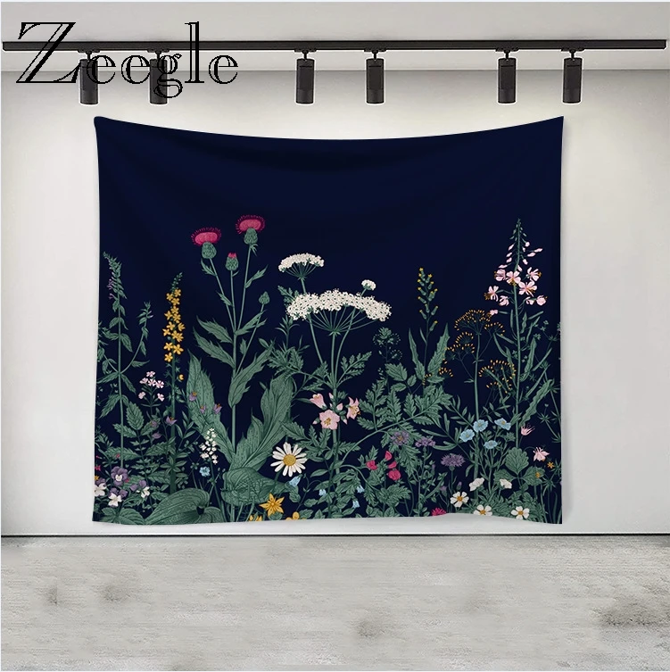 Zeegle Tropical Plant Wall Hanging  Flower Tapestry Tablecloth Bedspread Yoga Mat Farmhouse Home Decor Tapestries Picnic Mat