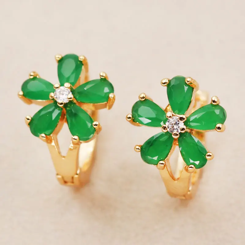 

Fashion Jewelry Women Hoop Earrings Summer Vocation Style Flower Earrings Korean Bohemia Luxury Small Earrings Lady OBS1094