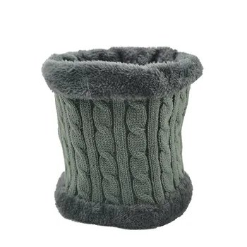 

Unisex Winter Men Women Warm Knitted Ring Scarves Thick Elastic Knit Mufflers Fashion Neck Warmer Boys Girl Plush Scarf Collar