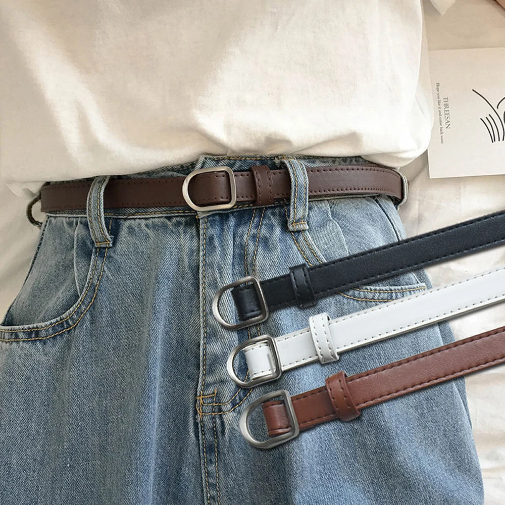 Leather Belts No-hole Buckle Women 