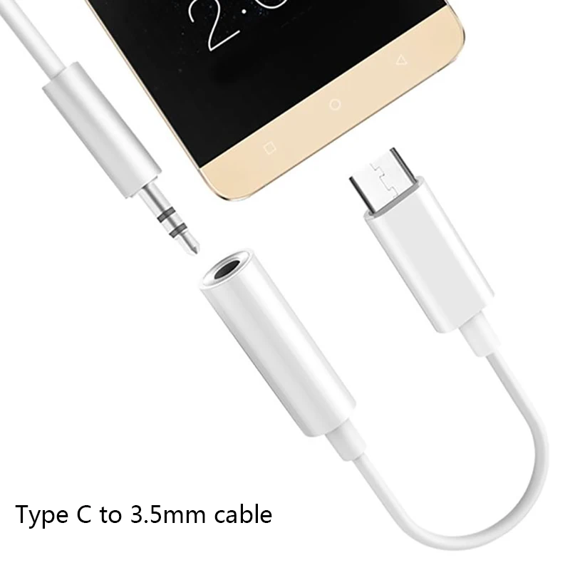 

Type C Jack Earphone Cable USB C to 3.5mm AUX Headphones Adapter For Huawei P10 P20 pro Converters for Xiaomi Mi 6 8 Audio Cable
