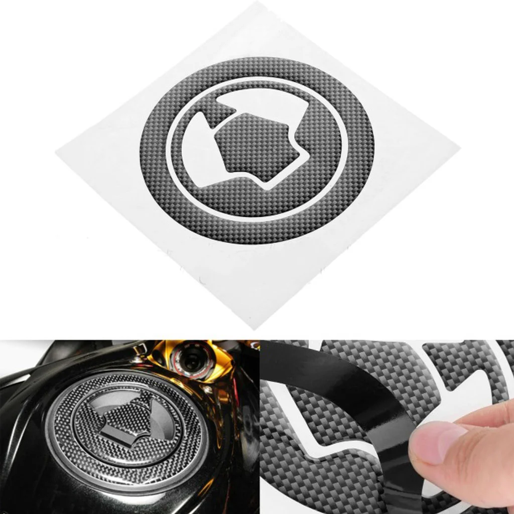 Real Carbon Fiber Gas Cap Cover Pad Fuel Tank Sticker Decal Gas Cap Protector for Kawasaki ER6N Z650