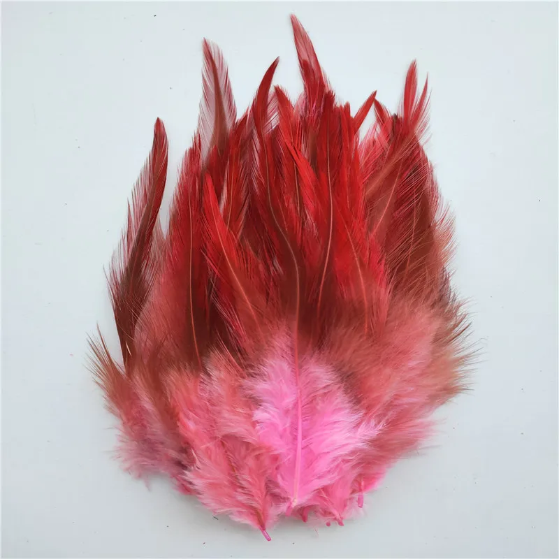 50 шт./партия, куриные перья 4-6 дюймов, 10-15 см, петушиные перья для рукоделия, шлейф для украшения ювелирных изделий - Цвет: Pink