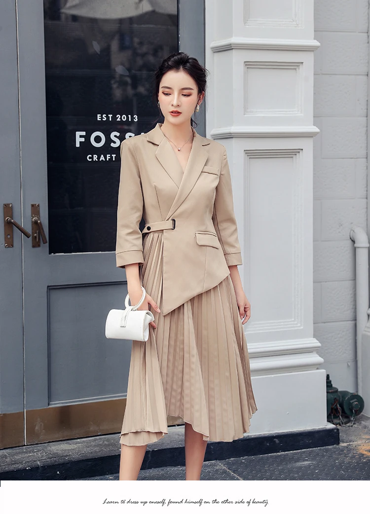 Новинка, осенне-зимние женские платья с поясом, на шнуровке, корейский стиль, элегантные офисные женские одноцветные платья средней длины