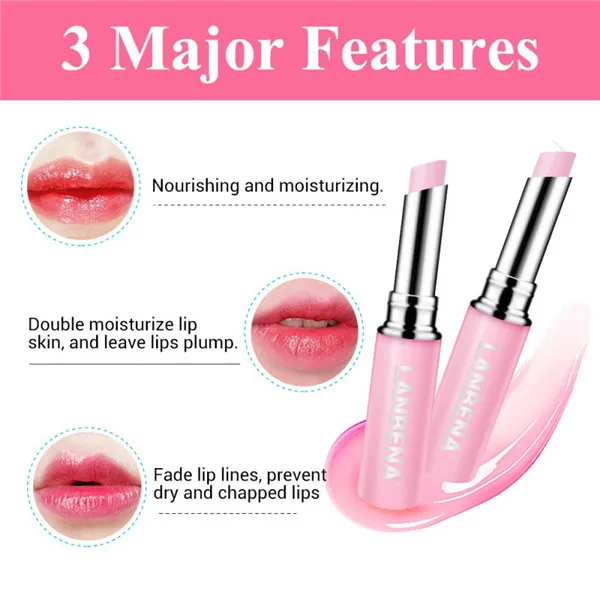 Бальзам для губ розовый увлажняющий, питательный блеск для губ линии натуральный экстракт макияж помада