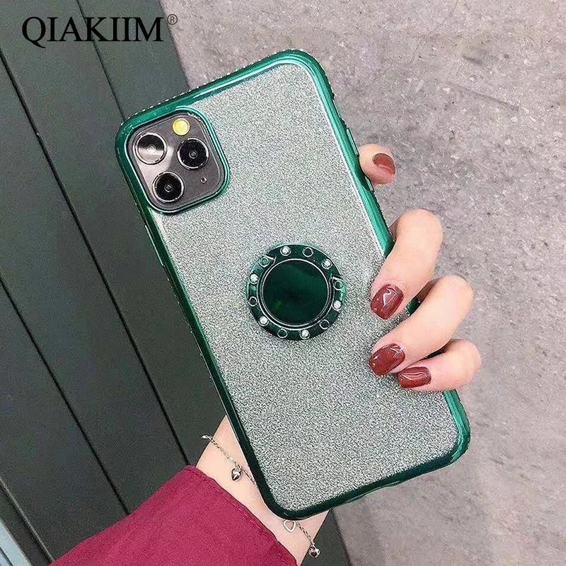 Блестящий Мягкий чехол из ТПУ для iPhone 11 Pro Max XS XR X 8 7 6 S Plus с блестящими бриллиантами