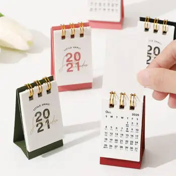 

Delicate 2021 Simple Desk Calendar Refreshing Mini Desktop Note Coil Calendar Book School Office Supplies