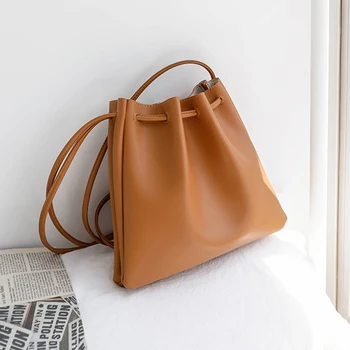 

shoulder bags for women 2020 luxury crossbody designer vintage fashion simple leather sling ladies fluffy bucket sling likee bag