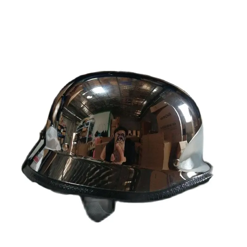 Motorcycle Helmet German Leather Style Pilot Motorcycle Open Face Retro Half Helmet Cruise Chopper Biker Pilot DOT S