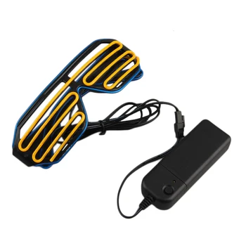 

Glow LED EL Glasses Wire sunglasses Light Up Shades Flashing Rave Double Color Festival Party Bright Glasses 2018 gafas disfraz