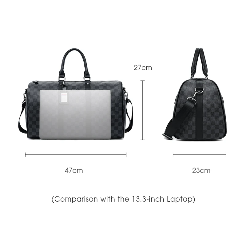 VICUNA POLO, Классическая клетчатая дизайнерская мужская кожаная дорожная сумка, брендовая кожаная деловая мужская сумка, сумки-тоут, сумки для переноски багажа