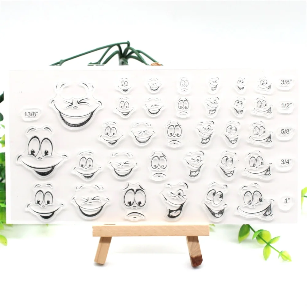 Прозрачные силиконовые штампы для лица KSCRAFT скрапбукинга/изготовления