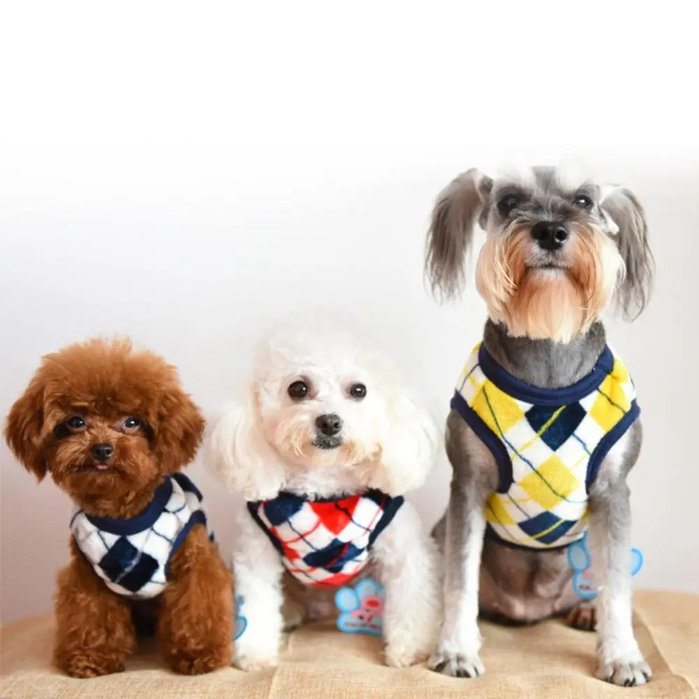 Одежда для домашних животных фланелевый жилет с принтом для больших собак британский модный жилет в форме бриллианта Одежда для собак осенняя и зимняя одежда для собак