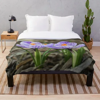 

Drop Shipping Printed Throw Blanket Sherpa Fleece Soft Blanket Flannel Rug Home Decoration For Bed Lovely Pair Of Crocuses