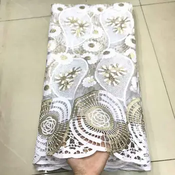 

New Design French lace fabrics for wedding dress 2019 special offer Nigerian tulle laces fabric with stones 5yards/lot df65-3024