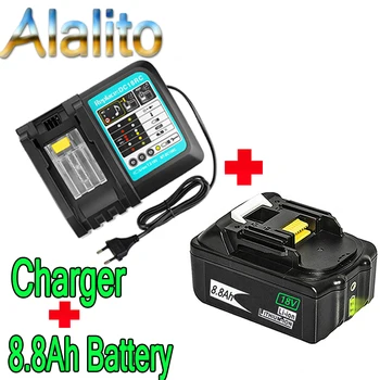 

18V 8.8Ah Rechargeable Battery 8800mah Li-Ion Battery Replacement Power Tool Battery for MAKITA BL1880 BL1860 BL1830+3A Charger