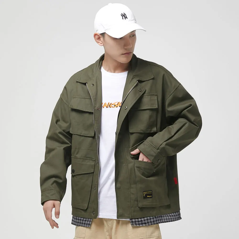 

Ancient Also Men'S Wear Shu 2019 New Style Retro Multi-pockets Workwear MEN'S Jacket Loose-Fit Students Autumn And Winter Coat T