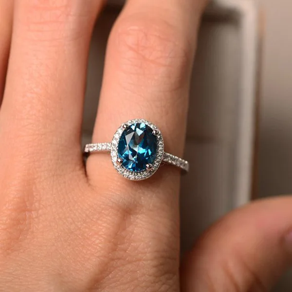 Роскошный классический овальной огранки Блестящий Цирконий камень кольца из стерлингового серебра 925 для женщин обручальное кольцо обещание на помолвку