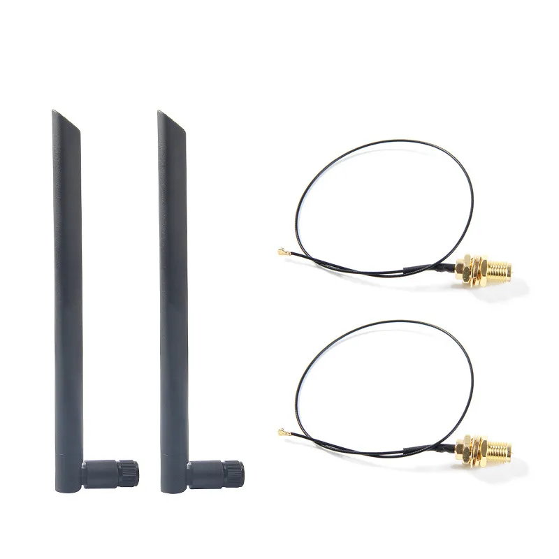 Pair 6dBi External WiFi Antenna RP-SMA Pigtail Wire for NGFF M.2 Wireless Card 