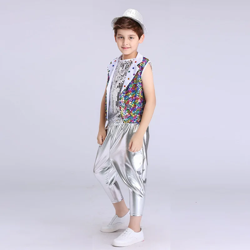 Jazz Dancing Practicing Suit Sexy Modern Dance Costumes Boy Dance Clothing Performance Kids Stage Show Dancing Costume (2)