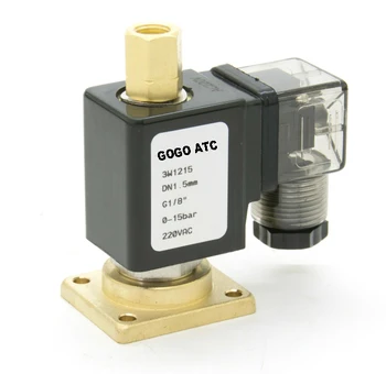 

2/2 way Air Compressor solenoid valve N.O. Type 3W1215 G1/8 orifice 1.5mm direct acting type 0-15 bar brass small valve