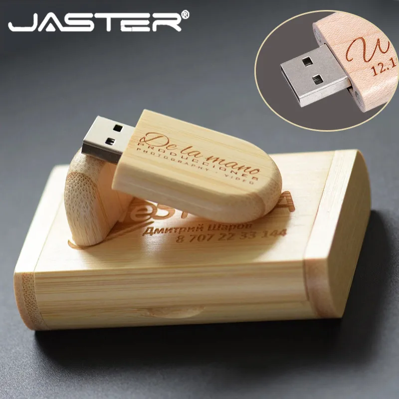 Usb флеш накопитель JASTER в деревянной коробке с логотипом на заказ 4 ГБ 8 16 32 ГБ|USB