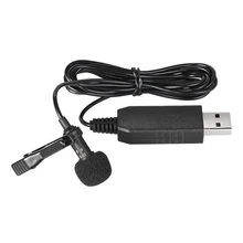 Andoer mini microfone omni-direcional, portátil com clipe de 150cm, som estéreo usb, para pc e computador