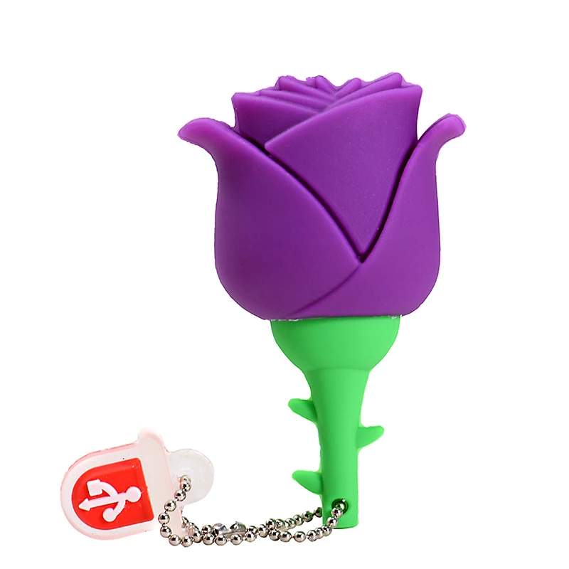 JASTER флеш-накопитель мультфильм красная роза 16GB 32 цветок usb флеш-накопитель карта памяти флешка - Цвет: Purple