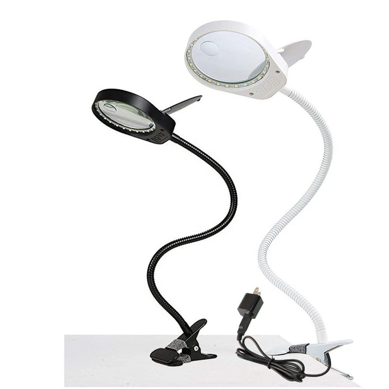 clamp on desk lamp with magnifier